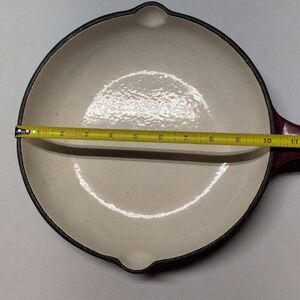 Red and Cream Cast Iron Skillet